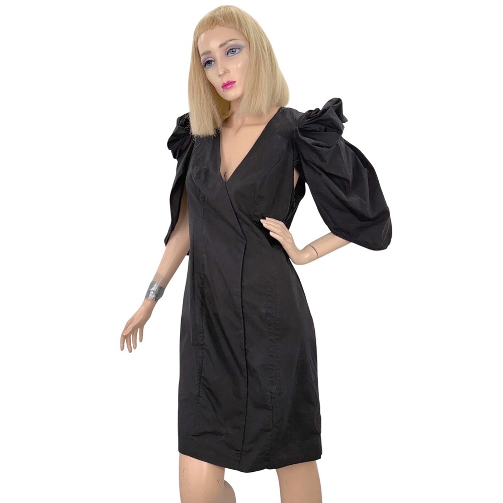 Vintage Y2K Vero Moda Black Puff Sleeve Shift Dress Statement Shoulder‎ Gothic S